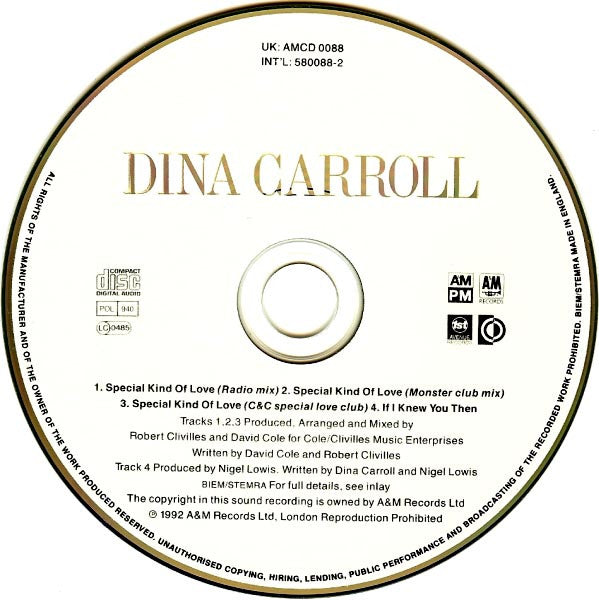 Dina Carroll : Special Kind Of Love (CD, Single)