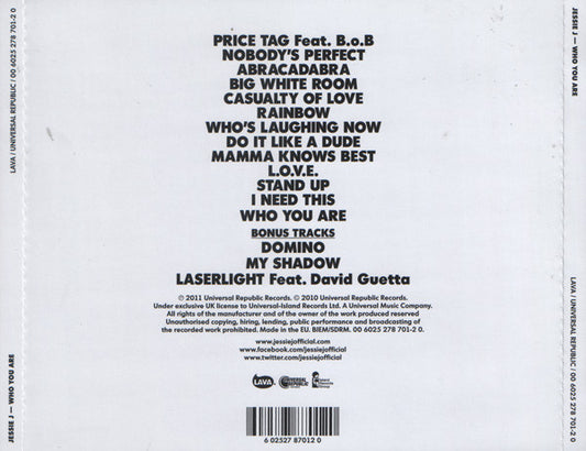 Jessie J : Who You Are (CD, Album, S/Edition, Pla)