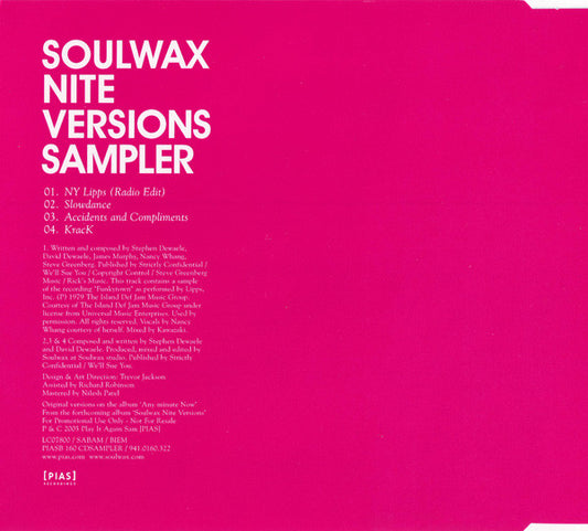 Soulwax : Nite Versions Sampler (CD, Promo, Smplr)