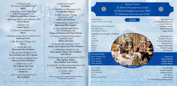 Rodgers & Hammerstein / Julie Andrews, Christopher Plummer, Irwin Kostal : The Sound Of Music (Original Soundtrack) (CD, Album, RE, S/Edition, 40t)