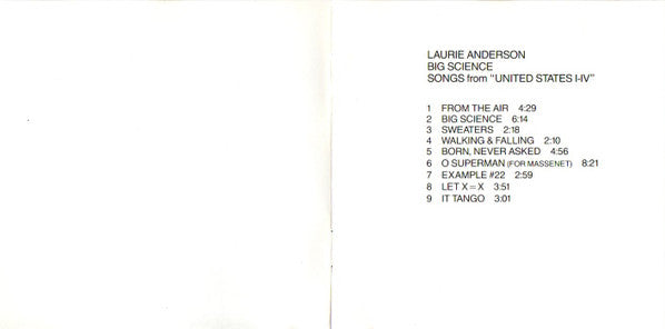 Laurie Anderson : Big Science (CD, Album, RE)