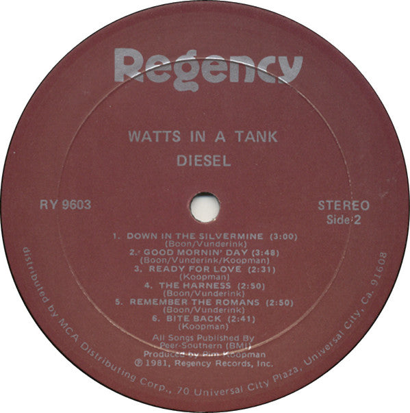 Diesel (5) : Watts In A Tank (LP, Album)