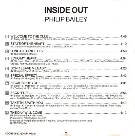 Philip Bailey : Inside Out (CD, Album)