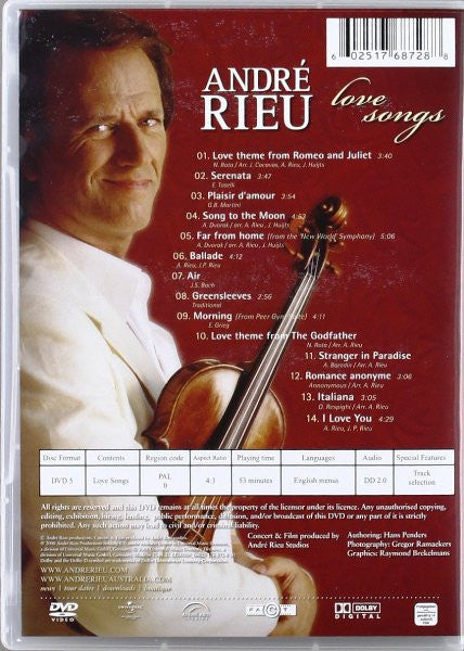 André Rieu : Love Songs (DVD-V, PAL)