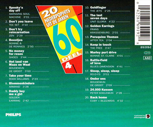 Various : 20 Nederpophits Uit De Jaren 60 Deel 4 (CD, Comp, RE, RM)