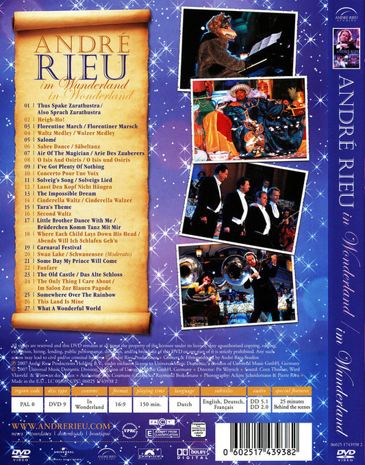 André Rieu : Im Wunderland / In Wonderland (DVD-V, Multichannel, PAL, 16:)