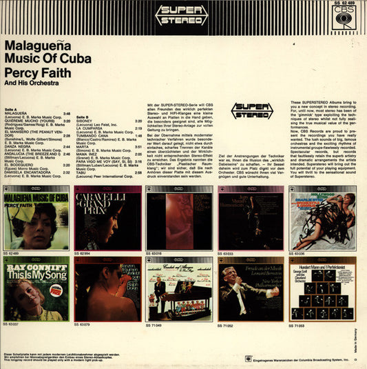 Percy Faith & His Orchestra : Malagueña | Music Of Cuba (LP, Album)
