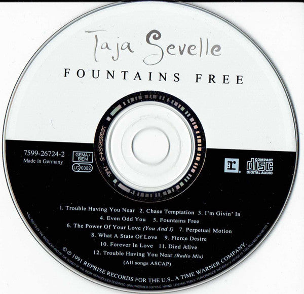 Taja Sevelle : Fountains Free (CD, Album)