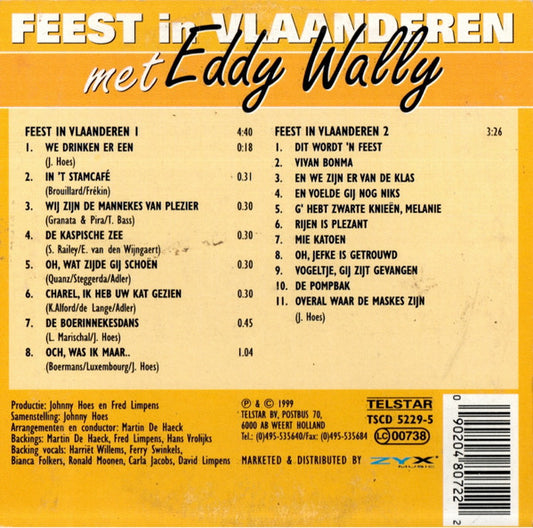 Eddy Wally : Feest In Vlaanderen Met Eddy Wally (Een Compilatie Van Gezellige Meezingers) (CD, Single)