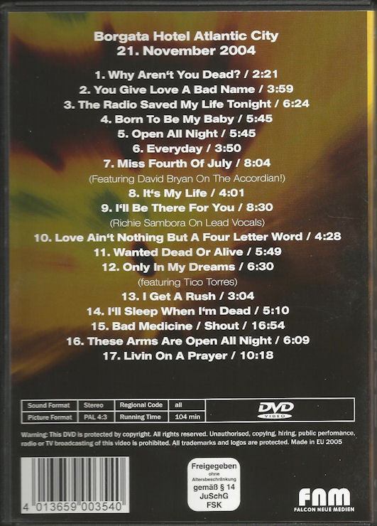 Bon Jovi : Live (Borgata Hotel Atlantic City 21. November 2004) (DVD-V, Unofficial, PAL)