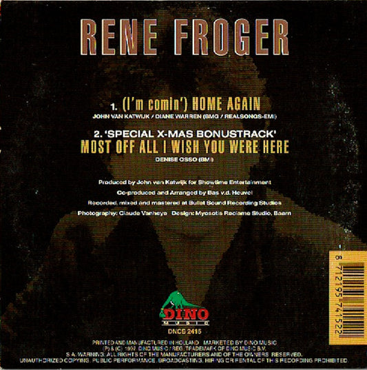 René Froger : (I'm Comin') Home Again (CD, Single, Car)