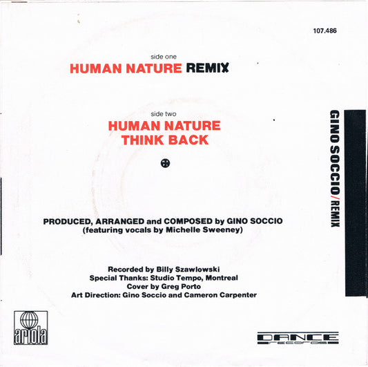 Gino Soccio : Human Nature (Remix) (7", Single)