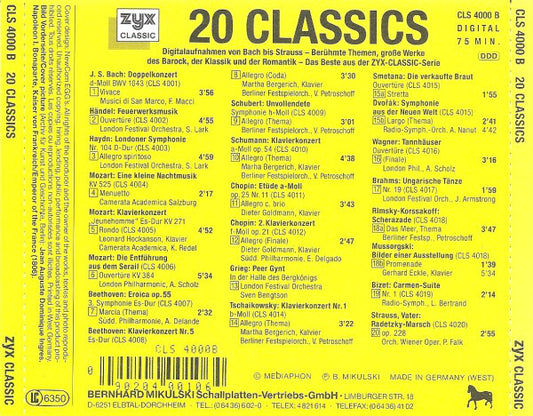 Various : 20 Classics - Digitalaufnahmen Großer Klassischer Musik (CD, Comp)