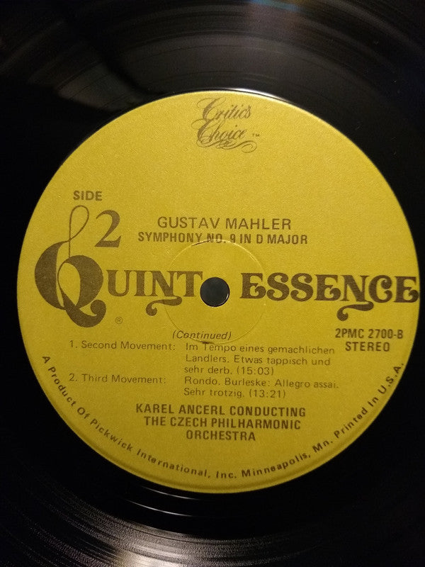 Gustav Mahler, Karel Ančerl, Václav Neumann, The Czech Philharmonic Orchestra : Symphony No. 9 And No. 10 "Adagio" (2xLP, Comp, RM)