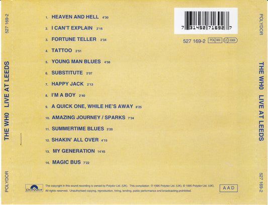 The Who : Live At Leeds (CD, Album, RE, RP, EDC)