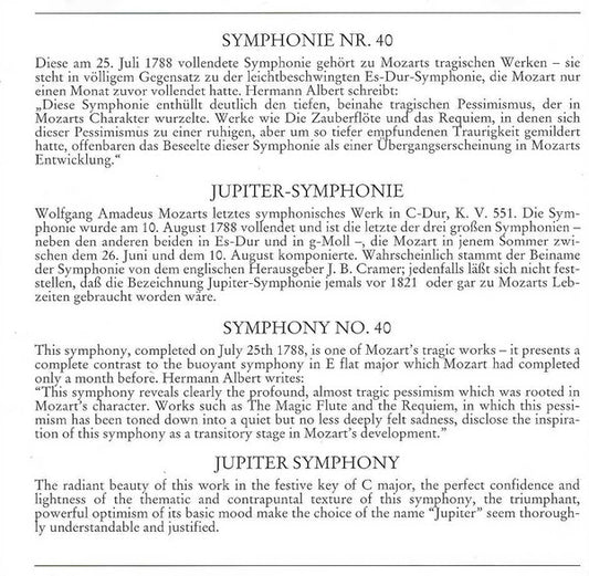 Wolfgang Amadeus Mozart : Symphonien Nr. 40 Und 41 (CD)