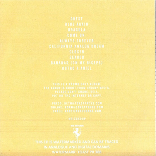 Vondelpark : Seabed (CDr, Album, Promo)