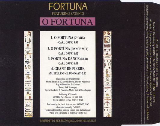 Fortuna Featuring Satenig : O Fortuna (CD, Maxi)