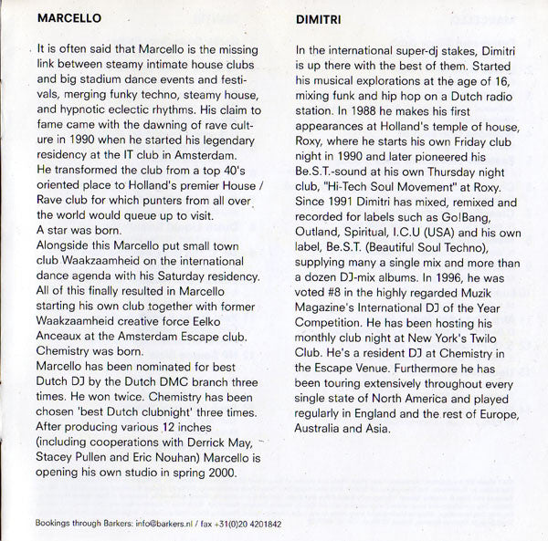 Dimitri Kneppers & DJ Marcello : Chemistry Y2K#1 (2xCD, Mixed)