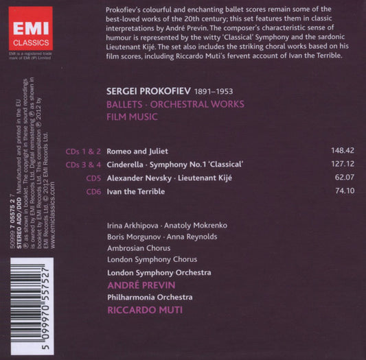 Sergei Prokofiev - André Previn · Riccardo Muti : Ballets / Orchestral Works / Film Music (6xCD, Comp)