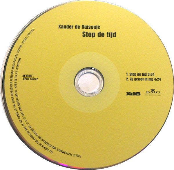 Xander De Buisonjé : Stop De Tijd (CD, Single)