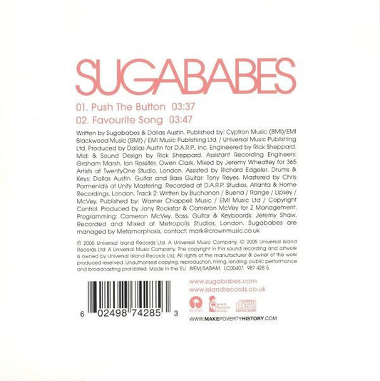 Sugababes : Push The Button (CD, Single, Car)