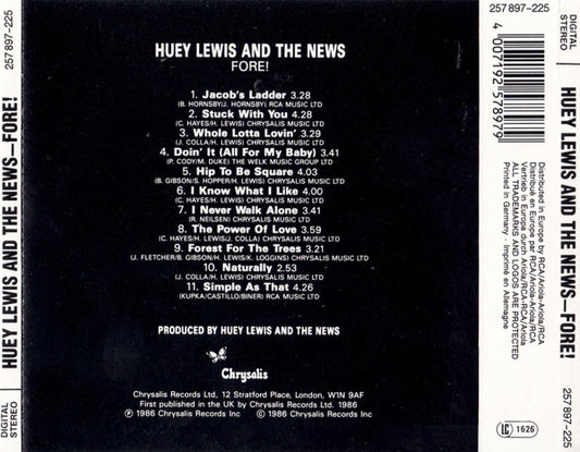 Huey Lewis & The News : Fore! (CD, Album)