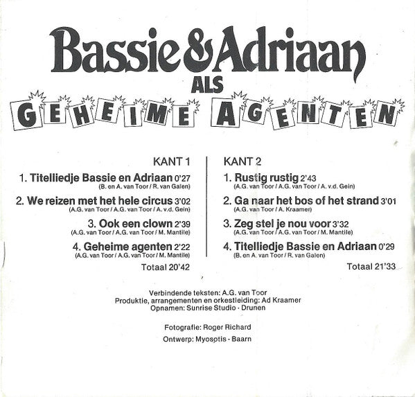 Bassie & Adriaan : Bassie & Adriaan Als Geheime Agenten (Cass)