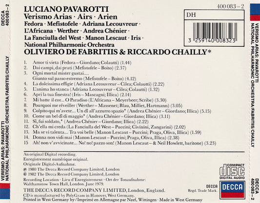 Luciano Pavarotti : Verismo Arias (CD, Album)