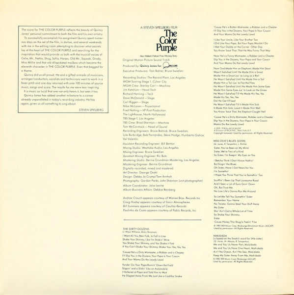 Quincy Jones : The Color Purple (Original Motion Picture Sound Track) (2xLP, Album, Dlx, S/Edition, Pur + Box)