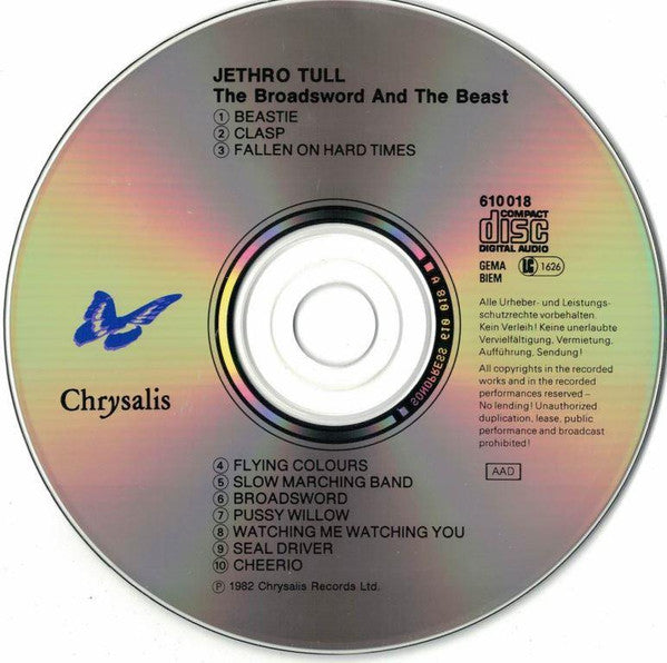 Jethro Tull : The Broadsword And The Beast (CD, Album, RE)