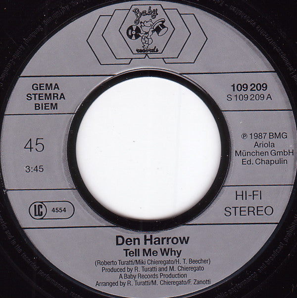 Den Harrow : Tell Me Why (7", Single, Ed.)