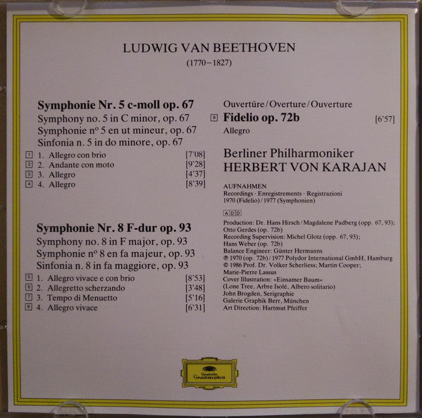 Ludwig van Beethoven / Herbert von Karajan / Berliner Philharmoniker : Symphonies Nos. 5 & 8 / Ouvertüre "Fidelio" (CD, Comp, RE, RM)