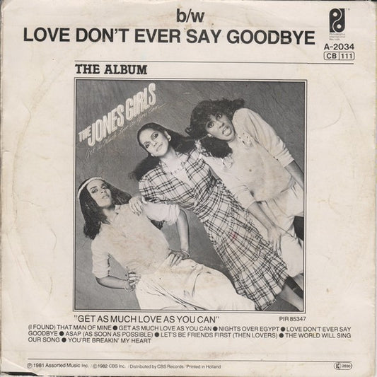 The Jones Girls : (I Found) That Man Of Mine (7", Single)