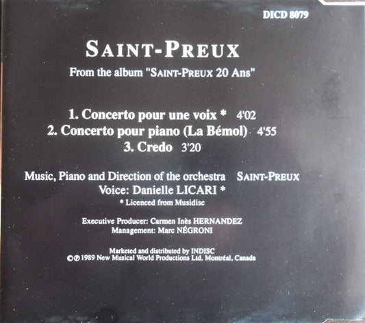 Saint-Preux : Concerto Pour Une Voix (CD, Single, RE)
