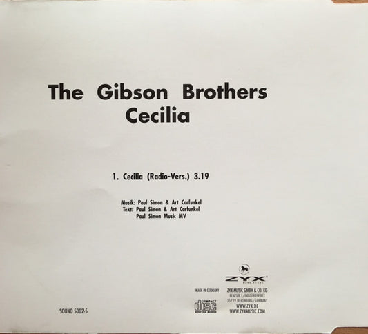 Gibson Brothers : Cecilia (CD, Single, Promo)