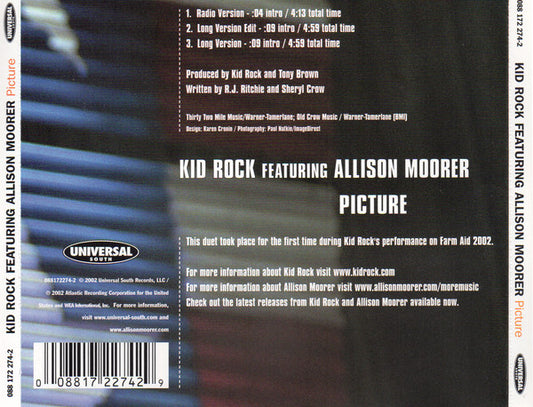 Kid Rock Featuring Allison Moorer : Picture (CD, Single, UML)