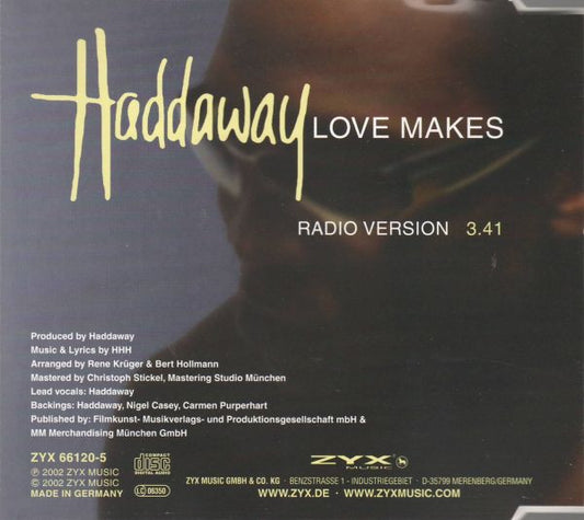 Haddaway : Love Makes (CD, Single, Promo)
