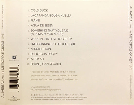 Al Jarreau And Metropole Orchestra Conducted By Vince Mendoza : Al Jarreau And The Metropole Orkest Live (CD, Album)