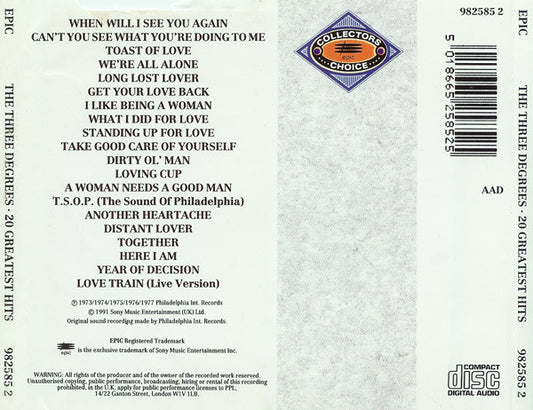 The Three Degrees : 20 Greatest Hits (CD, Comp, RE)