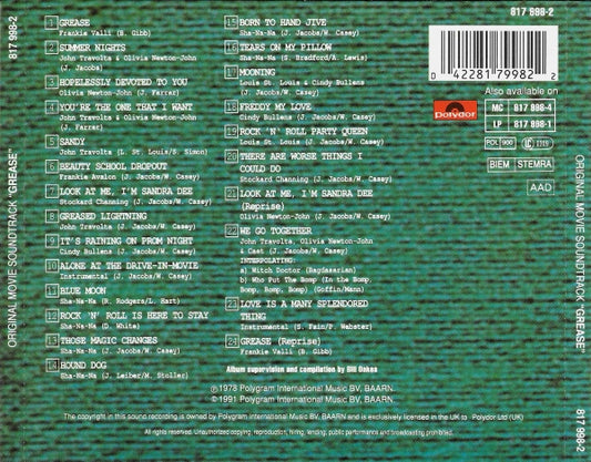 Various : Grease (The Original Soundtrack From The Motion Picture) (CD, Album, RE, RP)