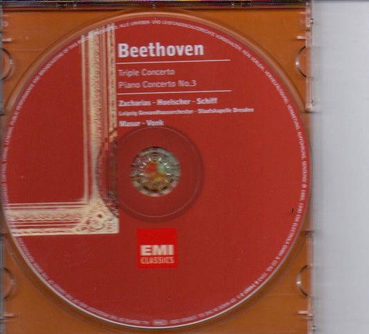 Ludwig van Beethoven - Christian Zacharias, Ulf Hoelscher, Heinrich Schiff, Gewandhausorchester Leipzig, Staatskapelle Dresden, Kurt Masur, Hans Vonk : Triple Concerto / Piano Concerto No. 3 (CD, Comp)