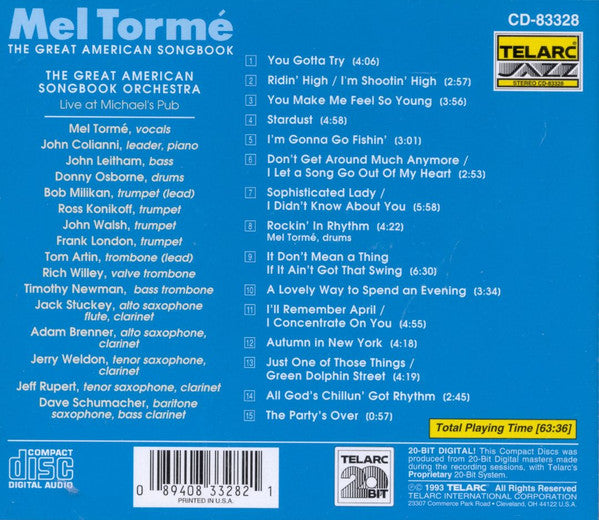 Mel Tormé : The Great American Songbook - Live At Michael's Pub (CD, Album)