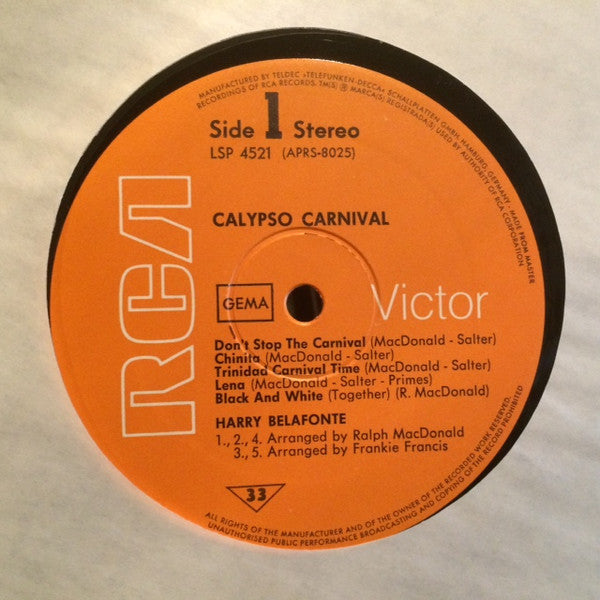 Harry Belafonte : Calypso Carnival (LP, Album)