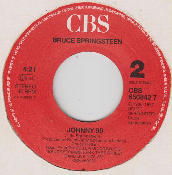 Bruce Springsteen & The E-Street Band : Born To Run (7", Single)