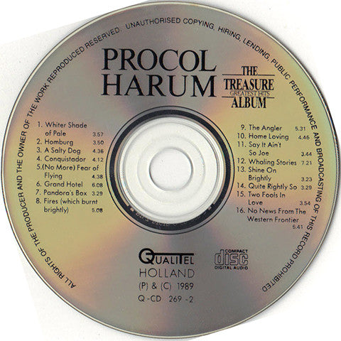 Procol Harum : The Treasure Album. Greatest Hits (CD, Comp)