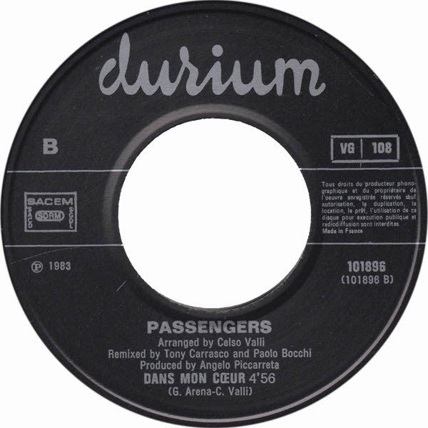 Passengers (2) : Rhapsody (7", Single)