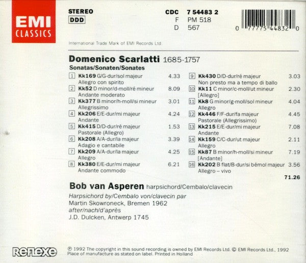 Domenico Scarlatti, Bob Van Asperen : Sonate (CD, Album)