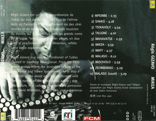 Régis Gizavo : Mikea (CD, Album)