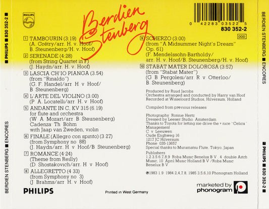 Berdien Stenberg : Encores (CD, Album, RE)